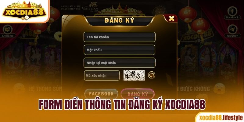 Form đăng ký Xocdia88 chính thức